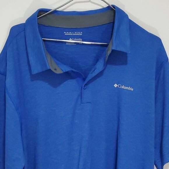 Columbia omni-wick blue polo short sleeve - Picture 2 of 6
